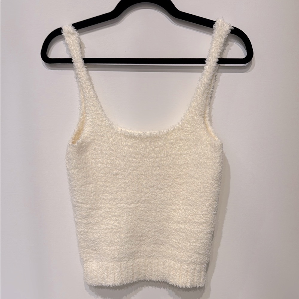 Skims cozy White Fuzzy Tank Top
